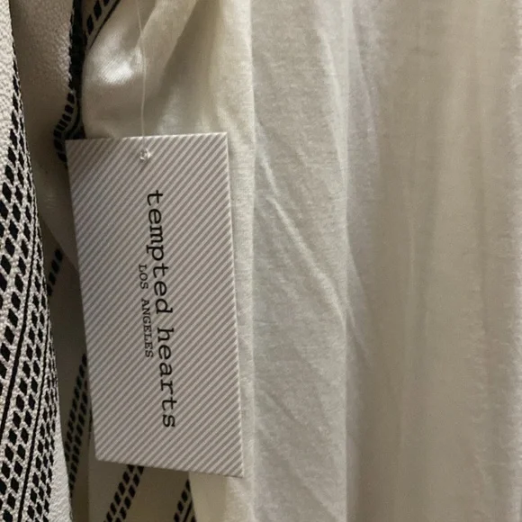 Tempted Hearts Black and White Striped Blouse - Picture 5 of 5